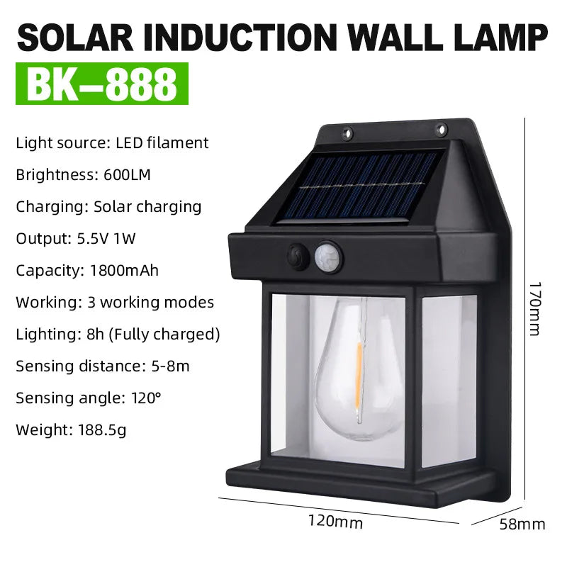 "Illuminate Your Outdoor Space with Our Intelligent Induction Solar Wall Lamp - Waterproof, Stylish, and Energy-Efficient!"