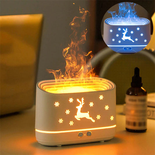 "Magical Elk Flame Humidifier Diffuser: Create a Serene Atmosphere and Elevate Your Christmas Home Decor"