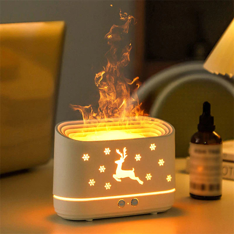 "Magical Elk Flame Humidifier Diffuser: Create a Serene Atmosphere and Elevate Your Christmas Home Decor"