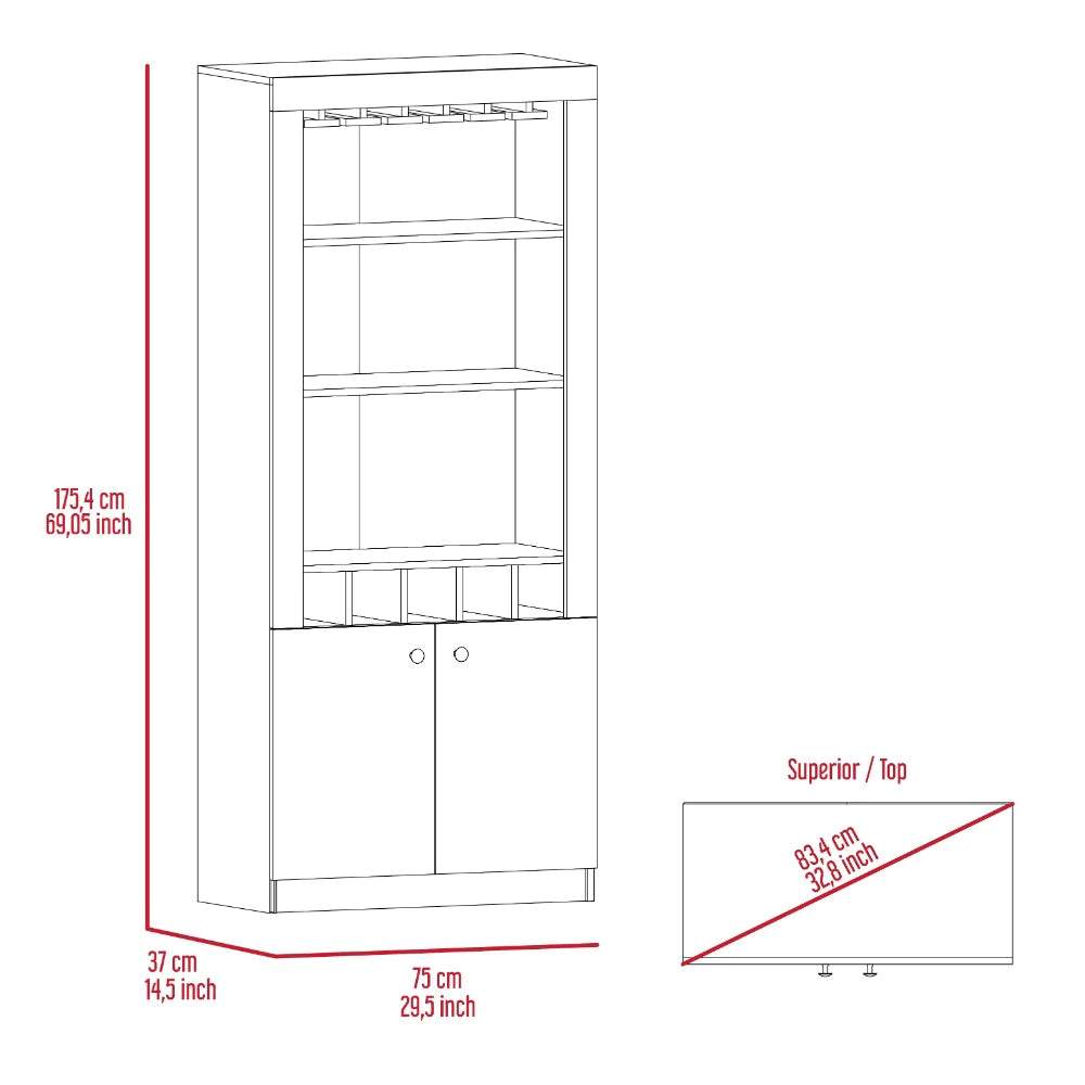 "Ultimate Entertainer'S Bar Cabinet: Margarita Station, Wine Cubbies, Luxurious Carbon Espresso Finish"